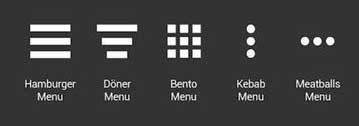 Hamburger menu eksempel